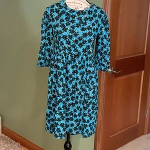 New Look Blue and Black Long Sleeve Dress